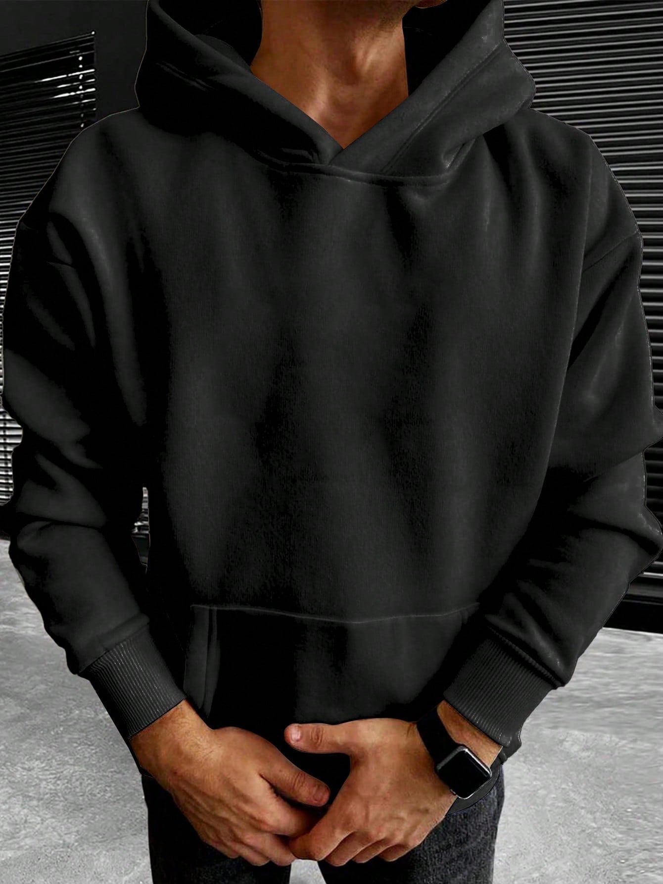 Men's Solid Colour Oversized Hoodie for Everyday Wear