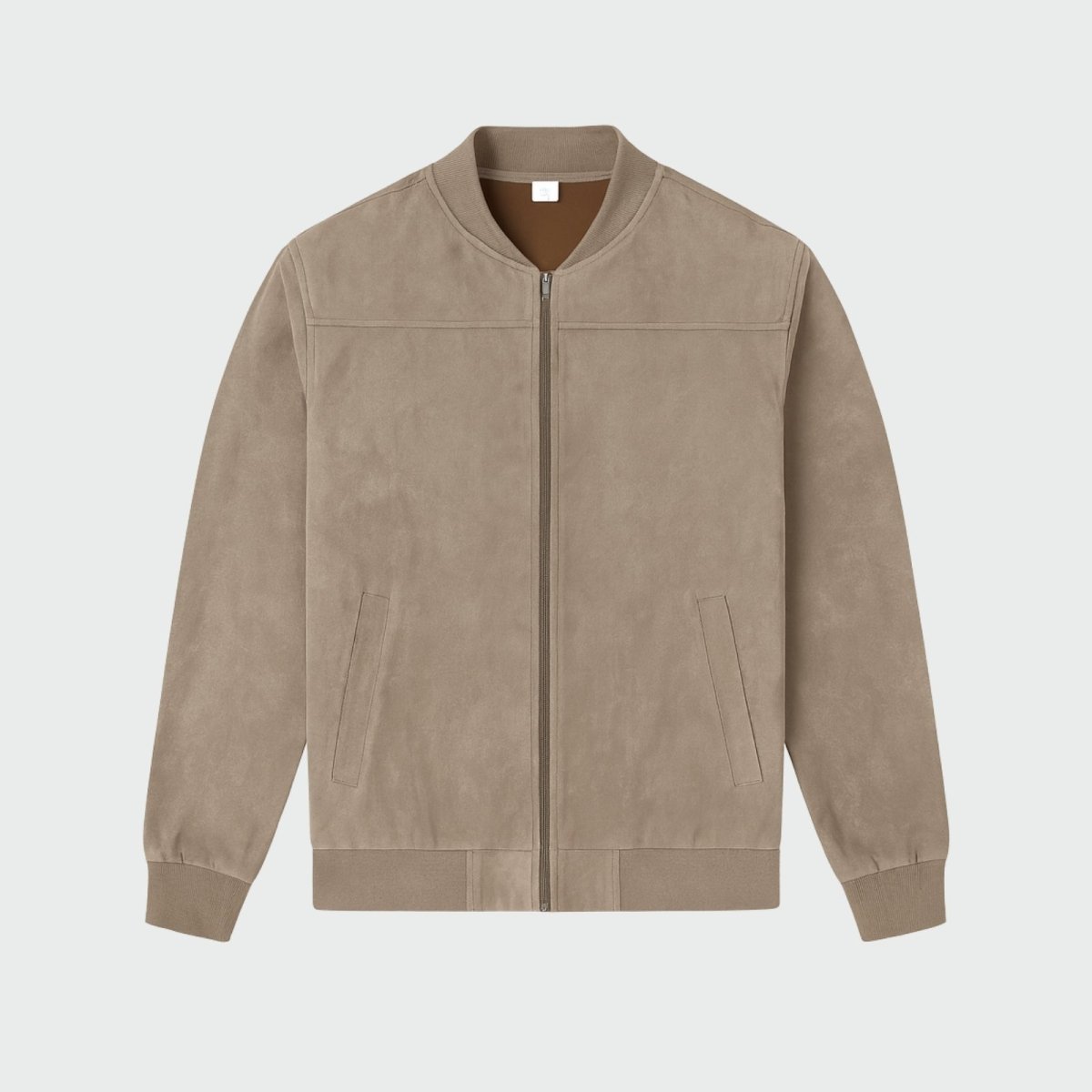 Men's Suede Bomber Jacket with Smart Style