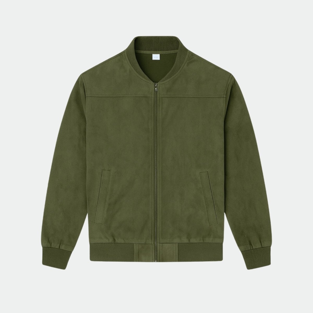 Men's Suede Bomber Jacket with Smart Style
