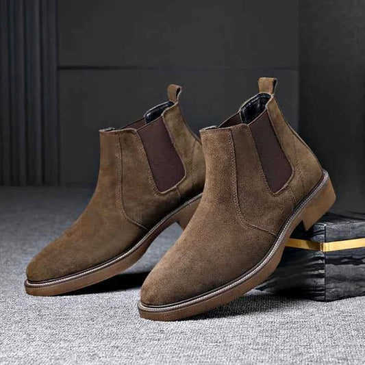 Men's Suede Chelsea Boots in Brown