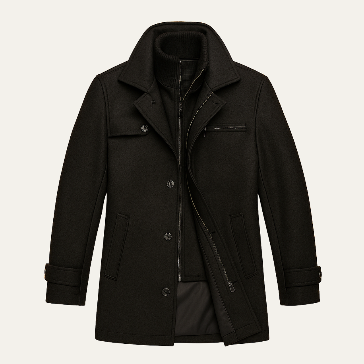 Men's Tailored Wool Overcoat for Smart Winter Style
