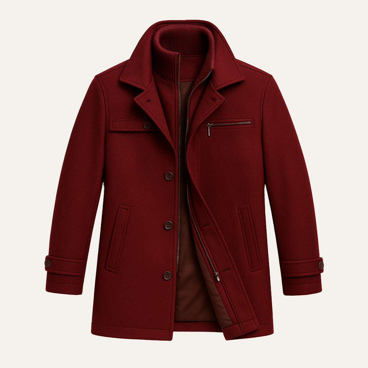 Men's Tailored Wool Overcoat for Smart Winter Style