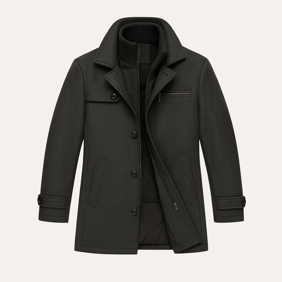 Men's Tailored Wool Overcoat for Smart Winter Style