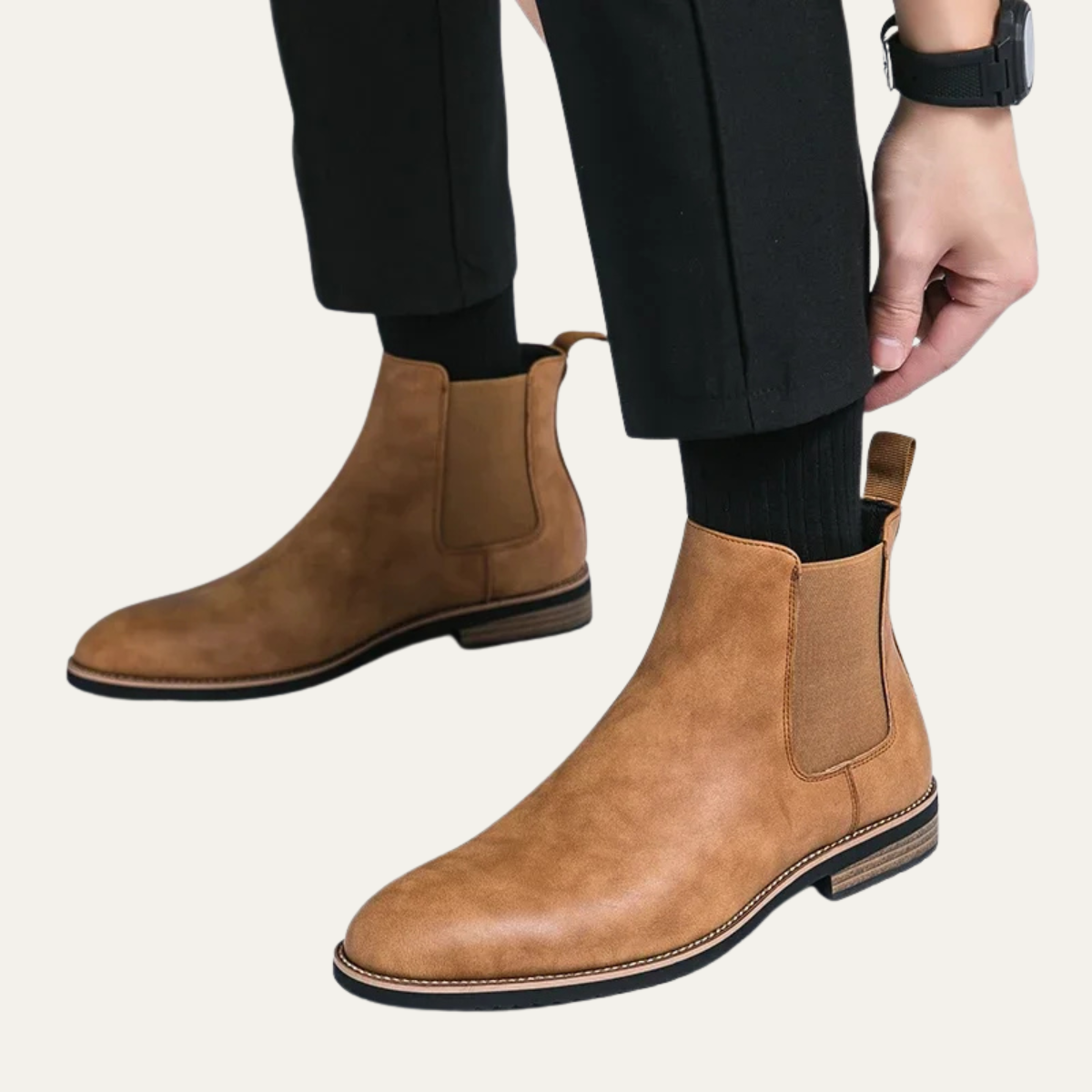 Men's Tan Suede Chelsea Boots