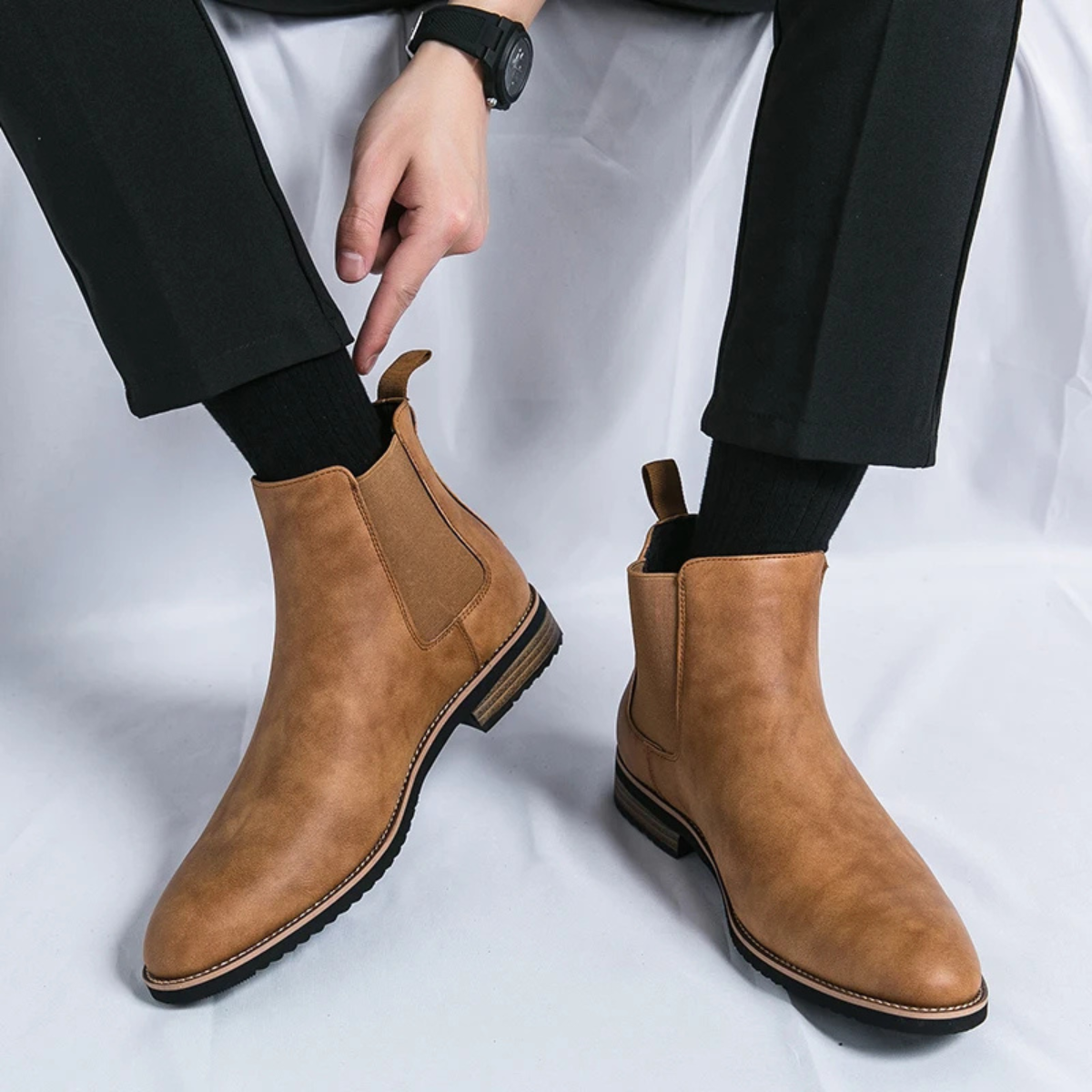 Men's Tan Suede Chelsea Boots