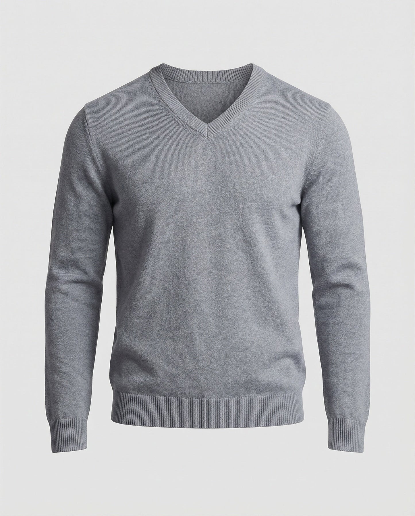 Men's V Neck Fine Knit Sweater