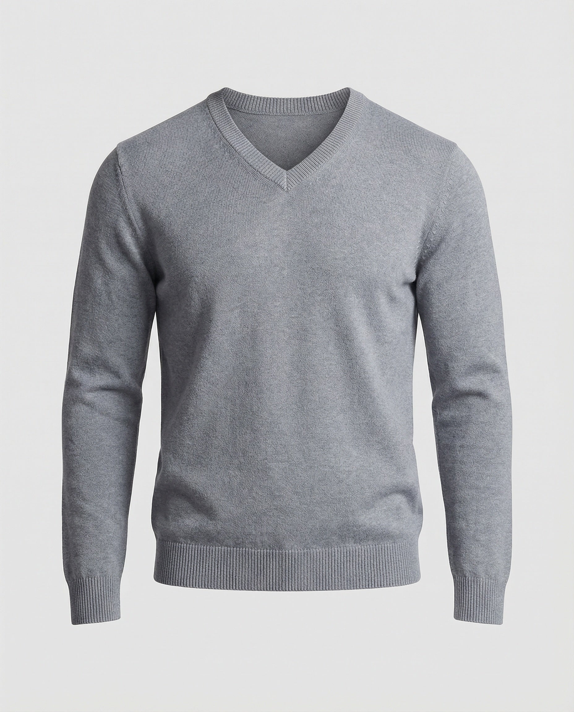 Men's V Neck Fine Knit Sweater