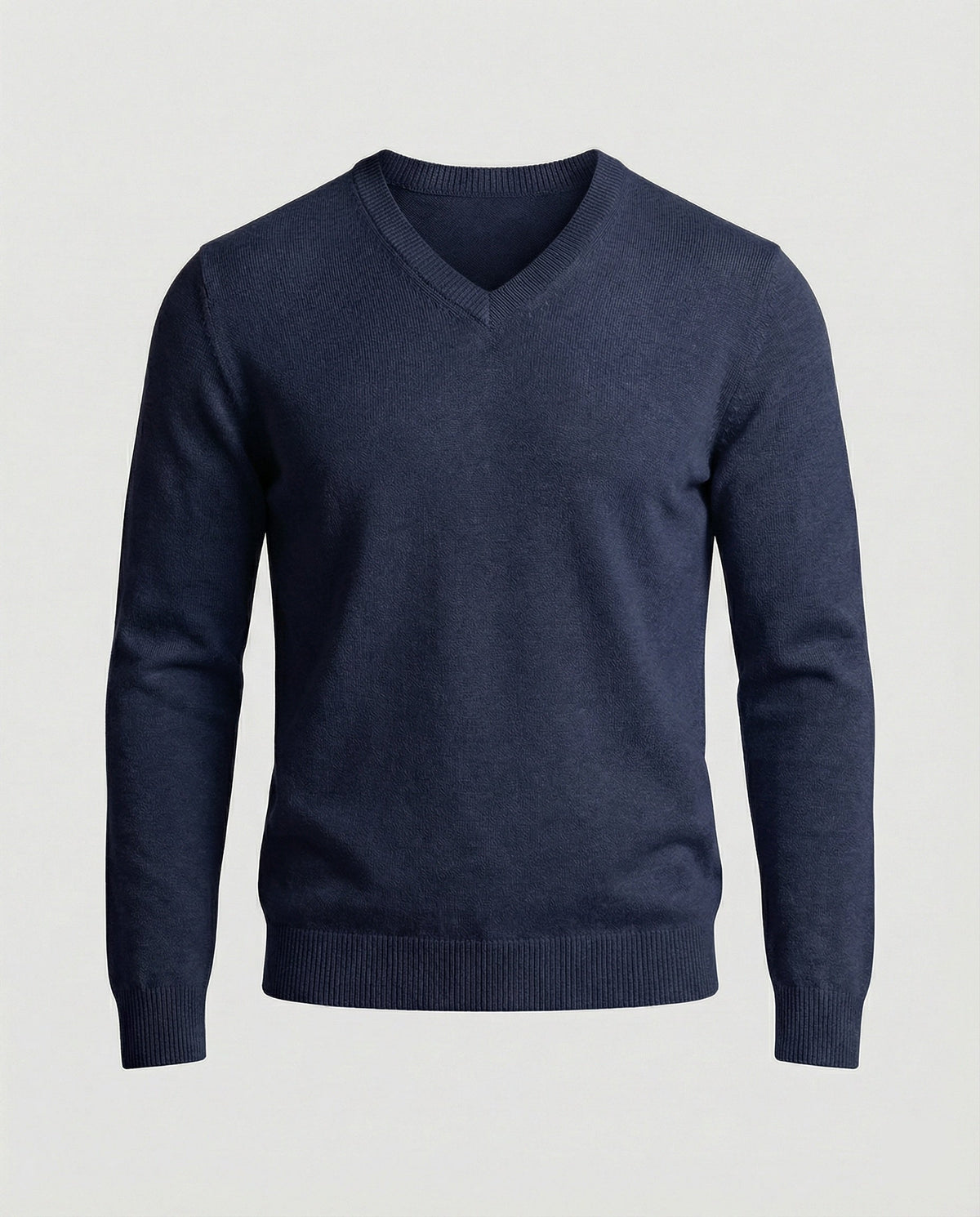 Men's V Neck Knit Sweater in Dark Blue