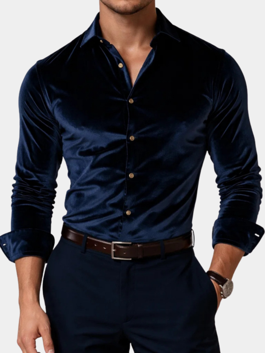 Men's velvet shirt
