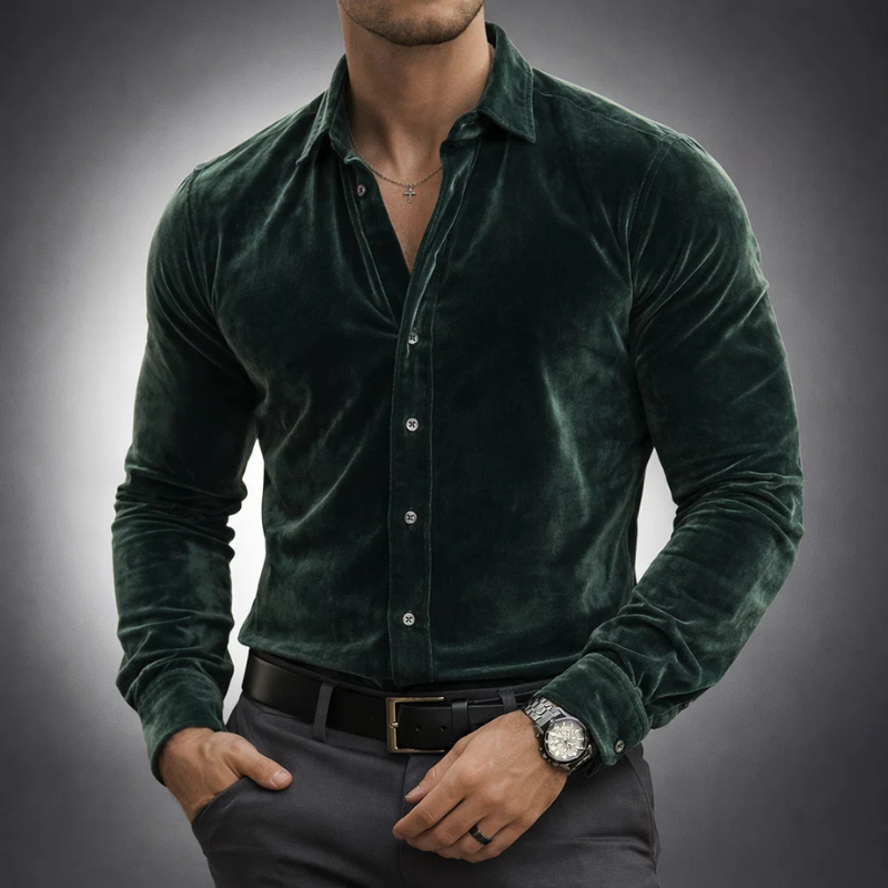 Men's velvet shirt