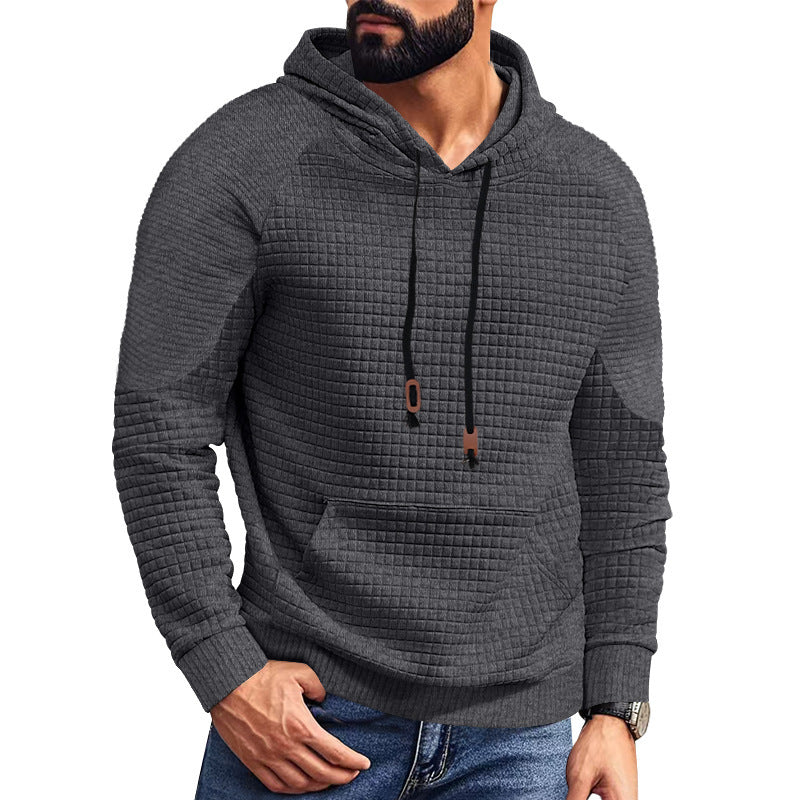 Men's Waffle Hoodie in Grey
