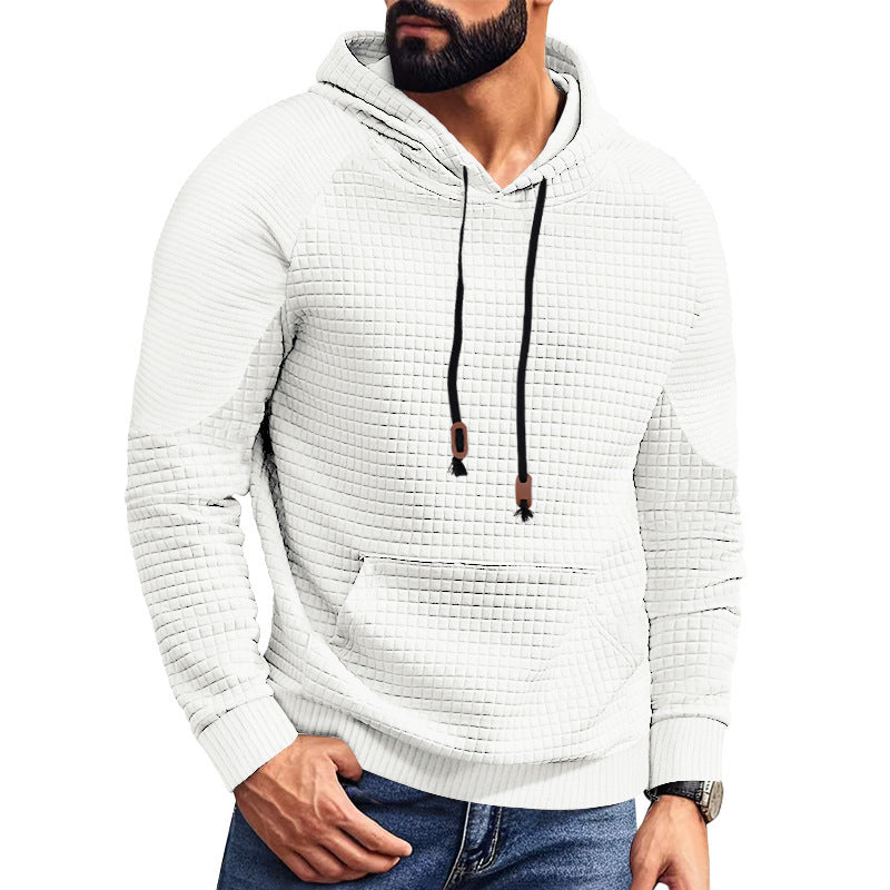 Men's Waffle Hoodie in White