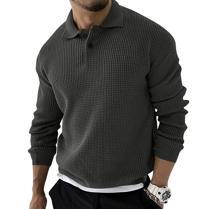 men's waffle knit knit sweater