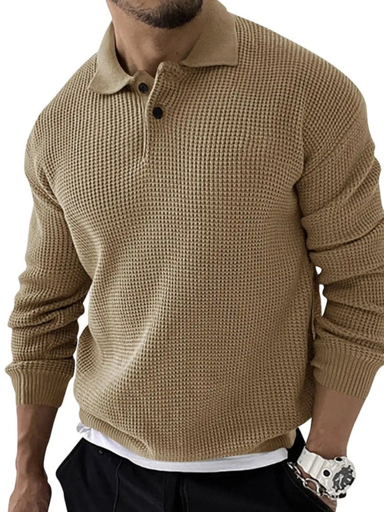 men's waffle knit knit sweater