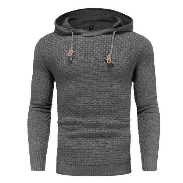Men's Waffle Knit Hoodie in Grey