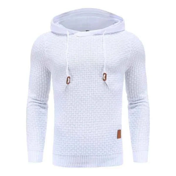 Men's Waffle Knit Hoodie in White