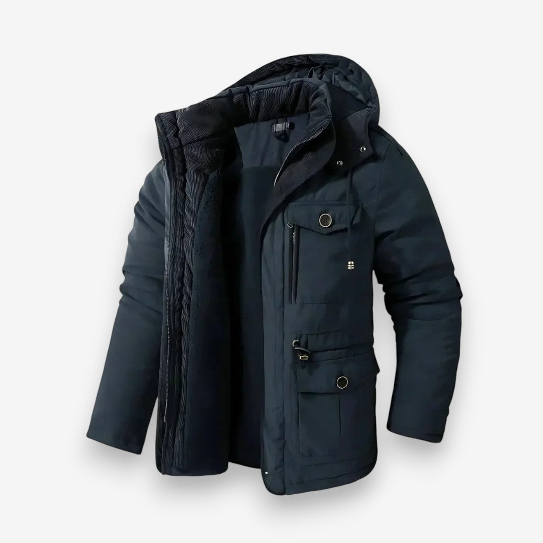 Men's Warm Fleece Lined Hooded Parka