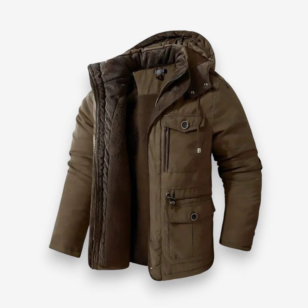 Men's Warm Fleece Lined Hooded Parka