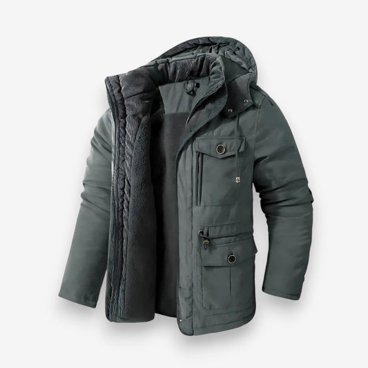 Men's Warm Fleece Lined Hooded Parka
