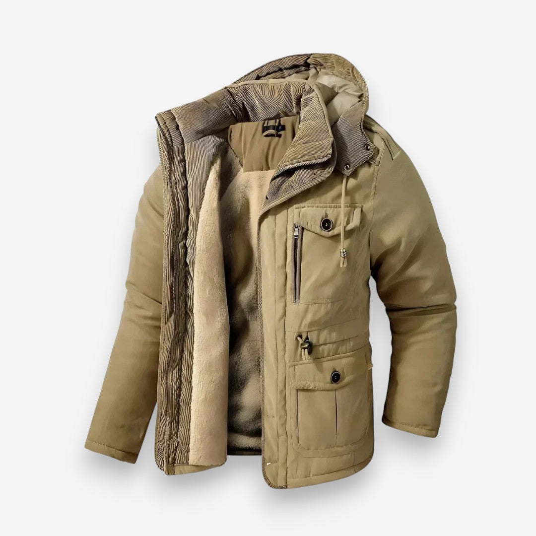 Men's Warm Fleece Lined Hooded Parka