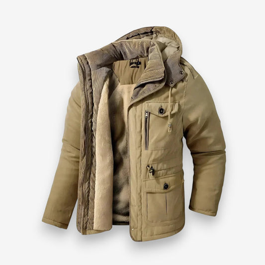 Men's Warm Fleece Lined Hooded Parka