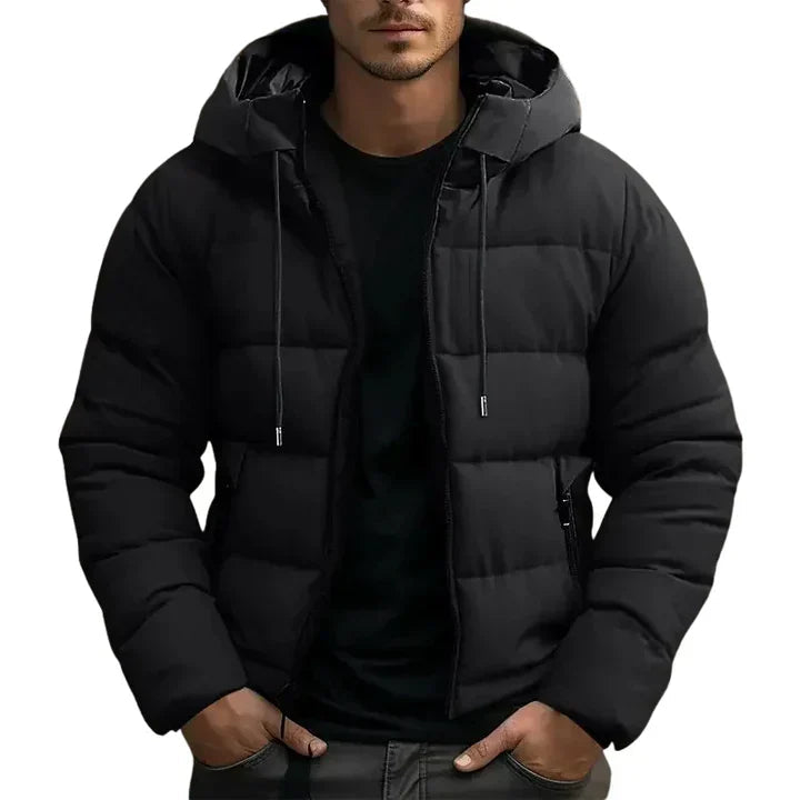 Men's Warm Winter Coat in Black
