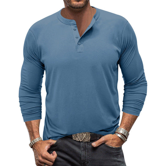 Men's Long Sleeve Henley T Shirt