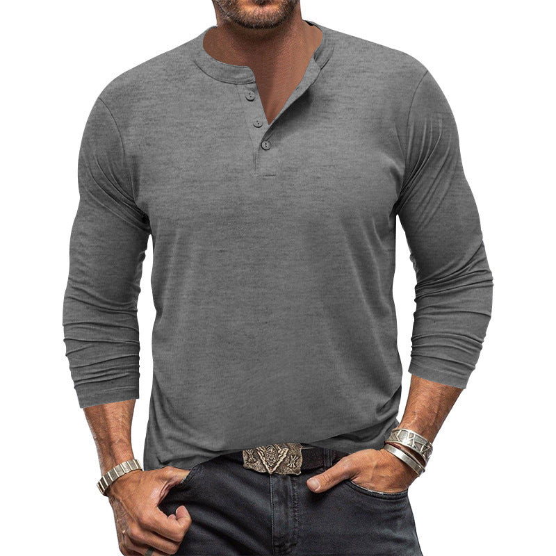 Men's Long Sleeve Henley T Shirt