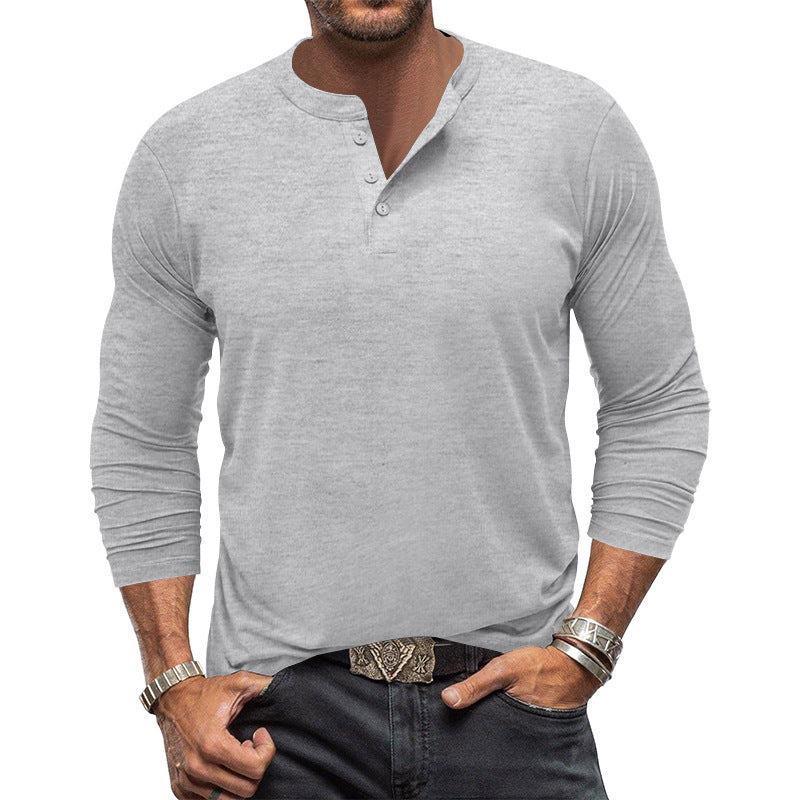 Men's Long Sleeve Henley T Shirt