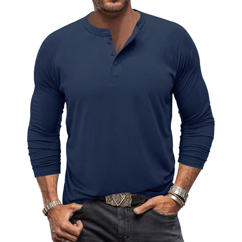 Men's Long Sleeve Henley T Shirt