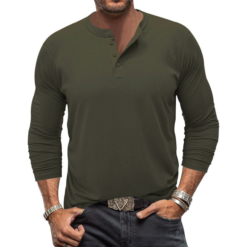 Men's Long Sleeve Henley T Shirt