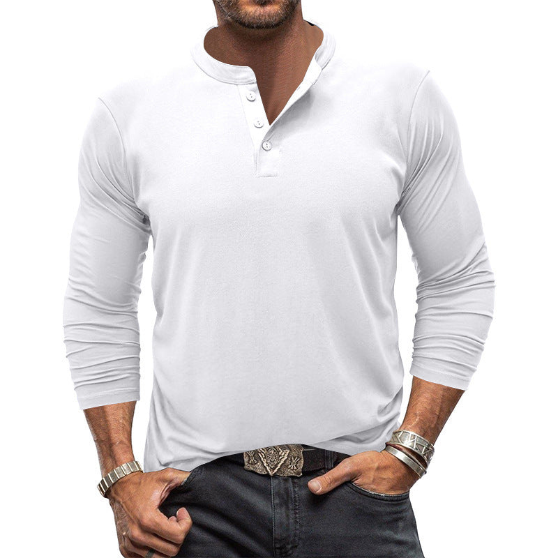 Men's Long Sleeve Henley T Shirt
