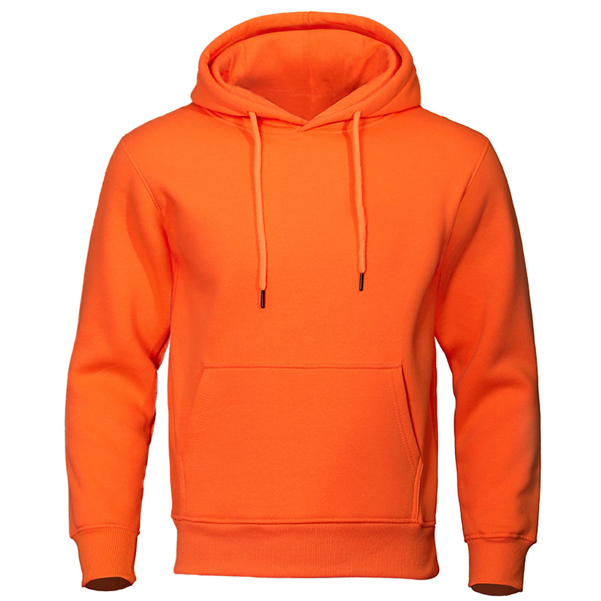 Unisex Fleece Pullover Hoodie in Orange Red