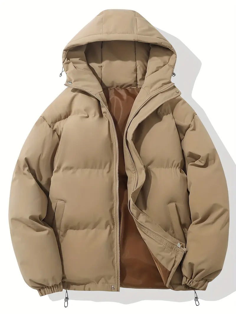 Unisex Puffer Winter Jacket in Khaki