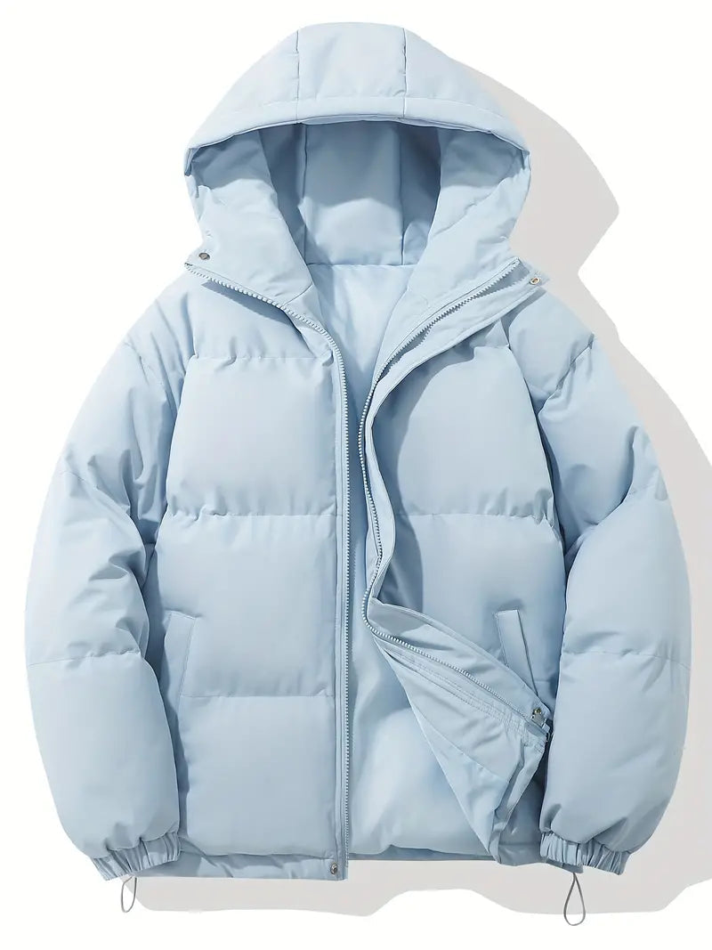 Unisex Puffer Winter Jacket in Light Blue