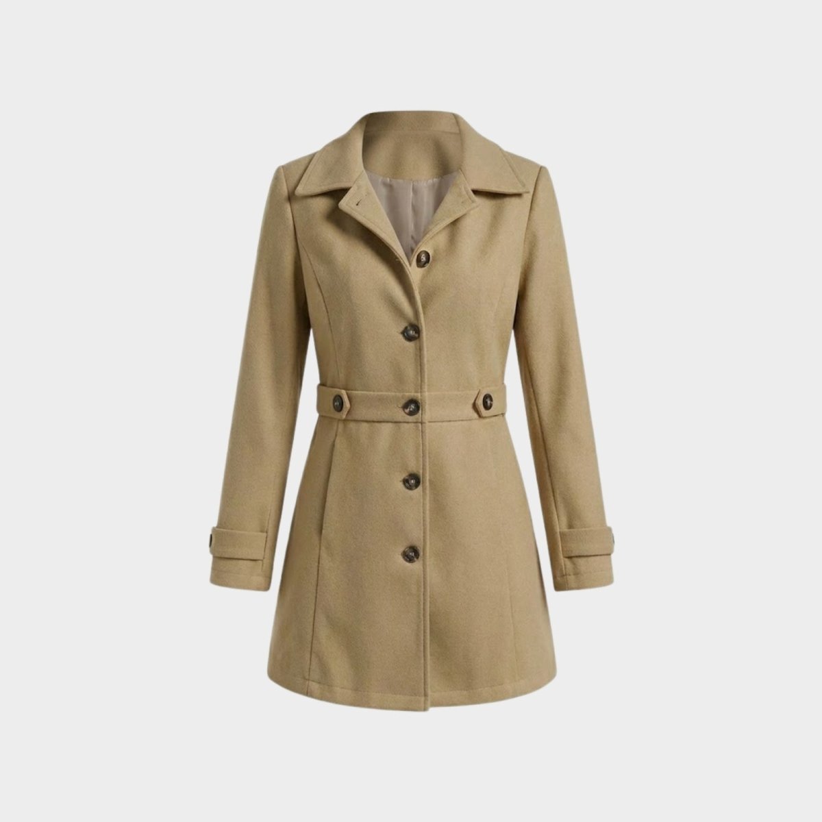 Women's Belted Wool Longline Coat for Winter
