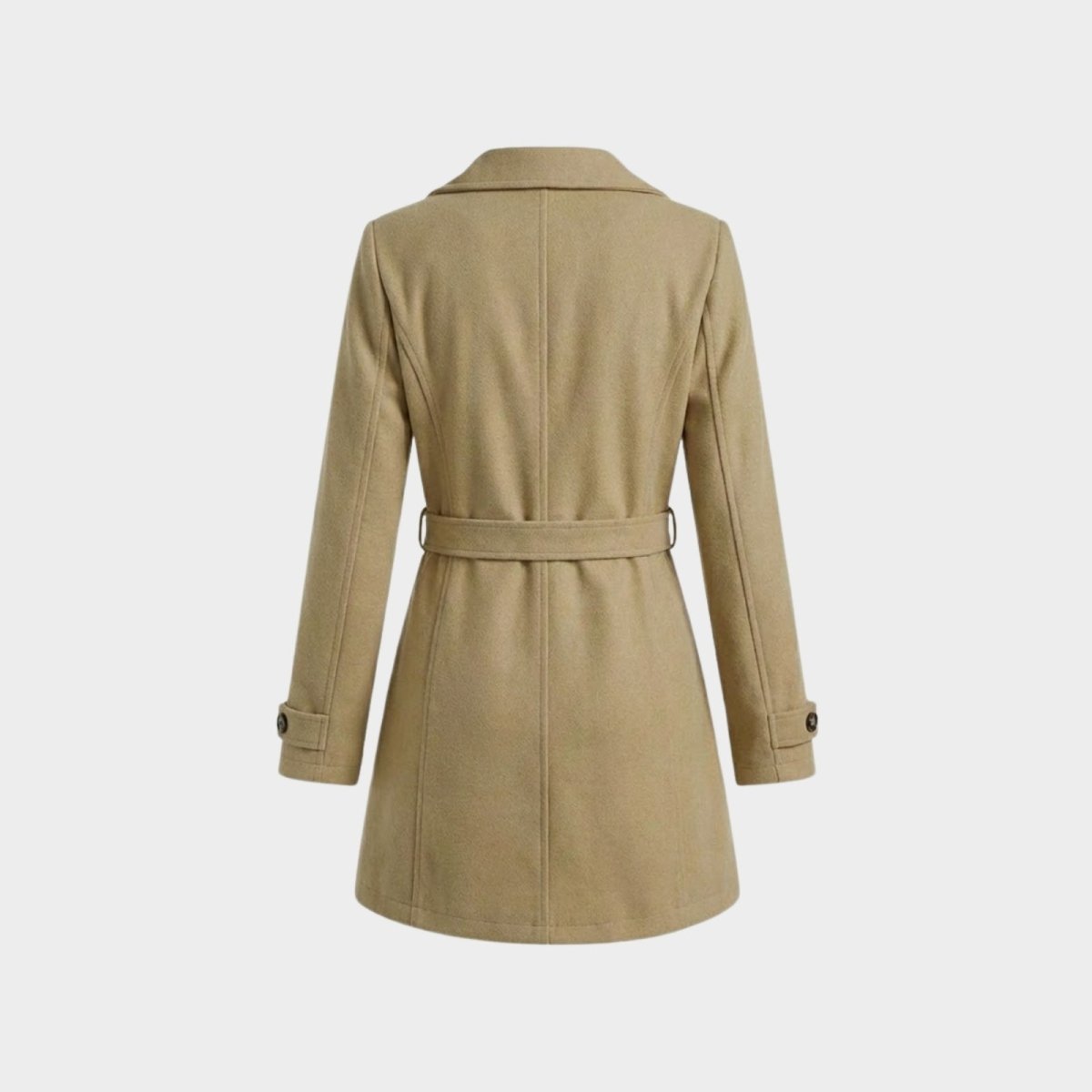 Women's Belted Wool Longline Coat for Winter