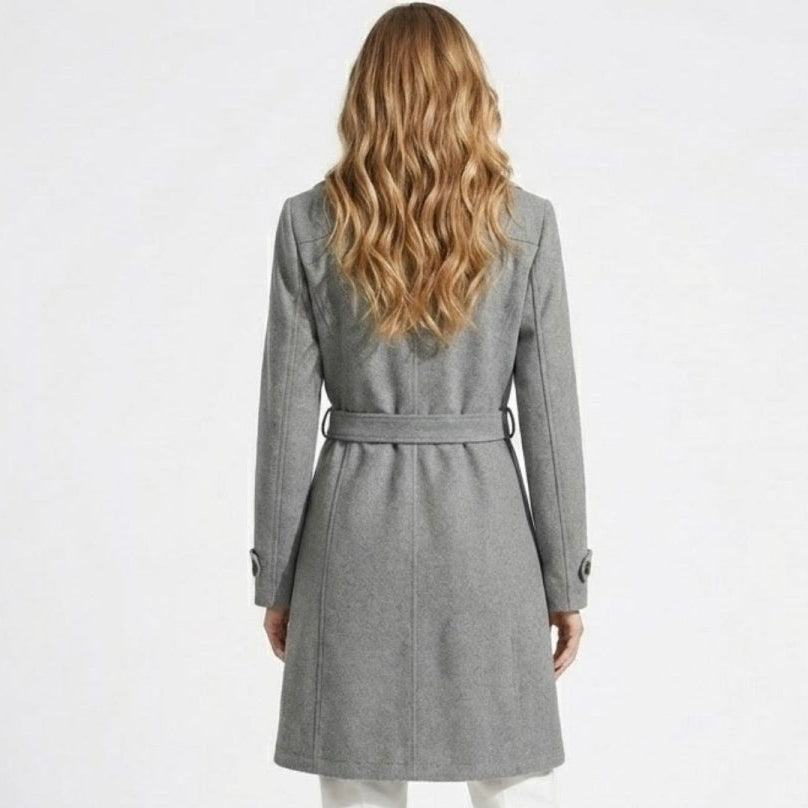 Women's Belted Wool Longline Coat for Winter
