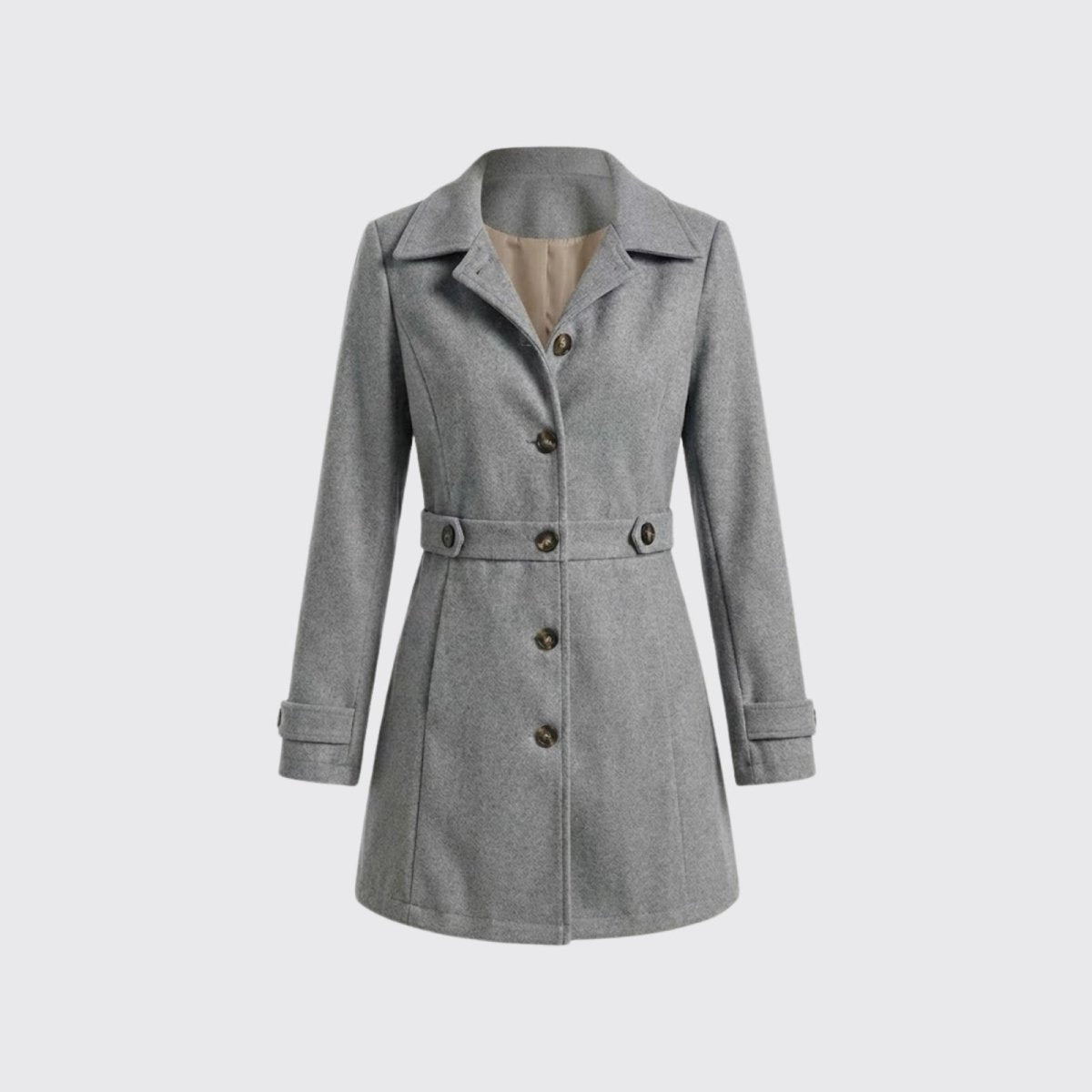 Women's Belted Wool Longline Coat for Winter