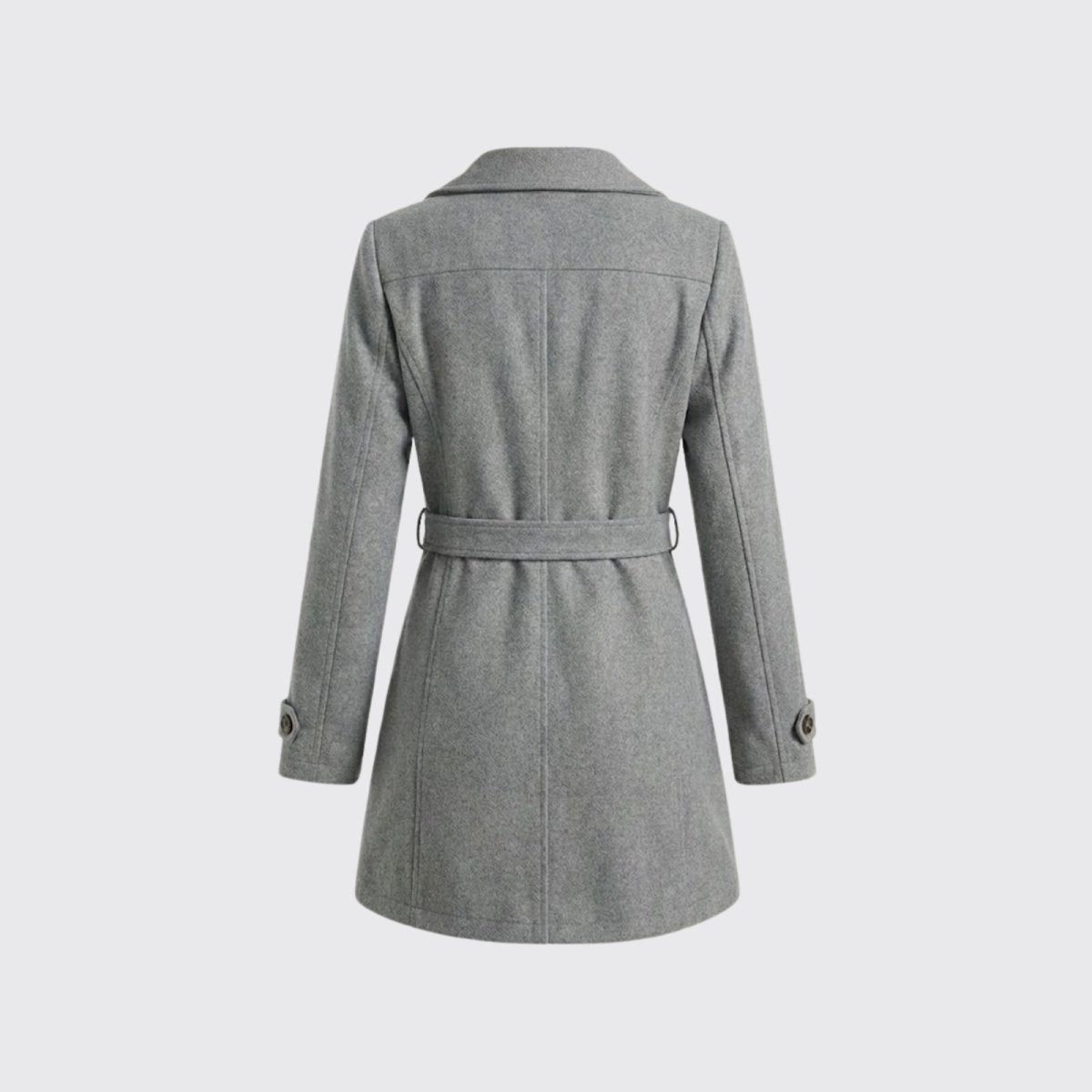 Women's Belted Wool Longline Coat for Winter