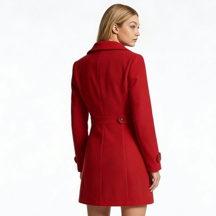 Women's Belted Wool Longline Coat for Winter