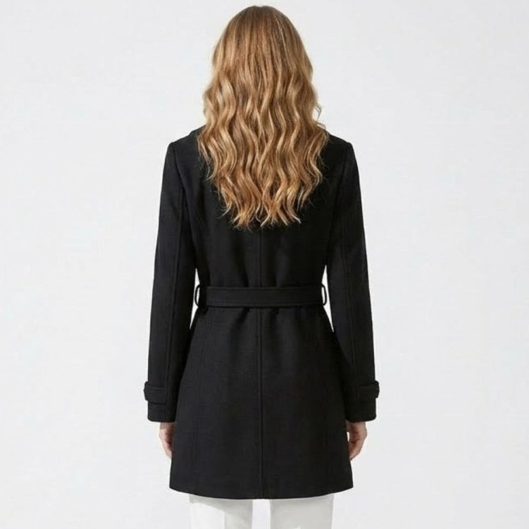 Women's Belted Wool Longline Coat for Winter