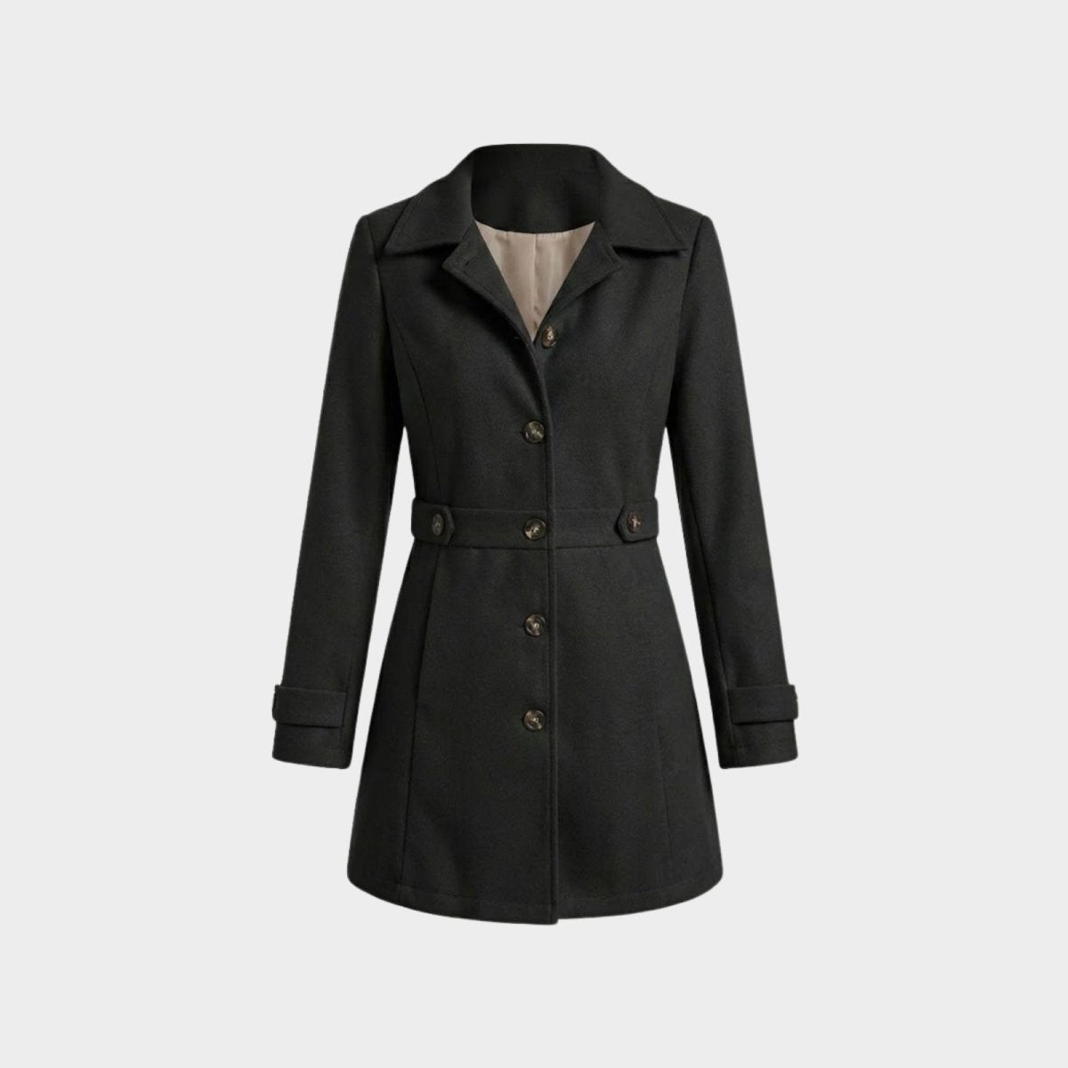 Women's Belted Wool Longline Coat for Winter