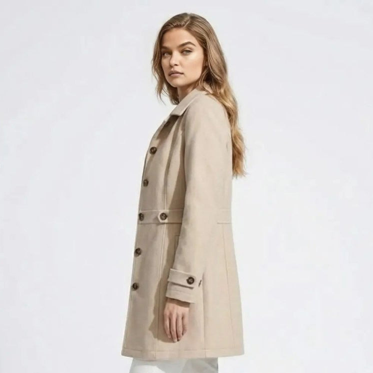 Women's Belted Wool Longline Coat for Winter