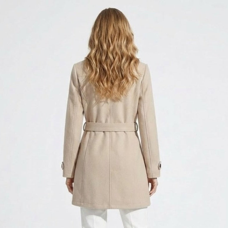 Women's Belted Wool Longline Coat for Winter