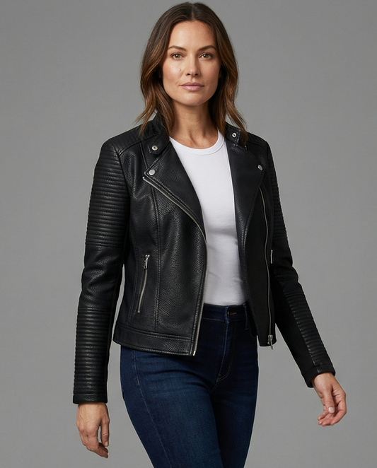 Women's Biker Faux Leather Jacket