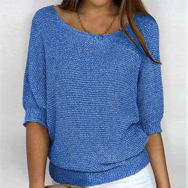 Women's Boat Neck Sweater in Blue