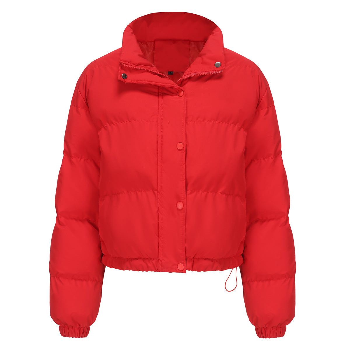 Women's Boxy Cropped Puffer Winter Jacket in Red