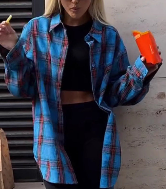 Women's Boyfriend Check Flannel Shirt