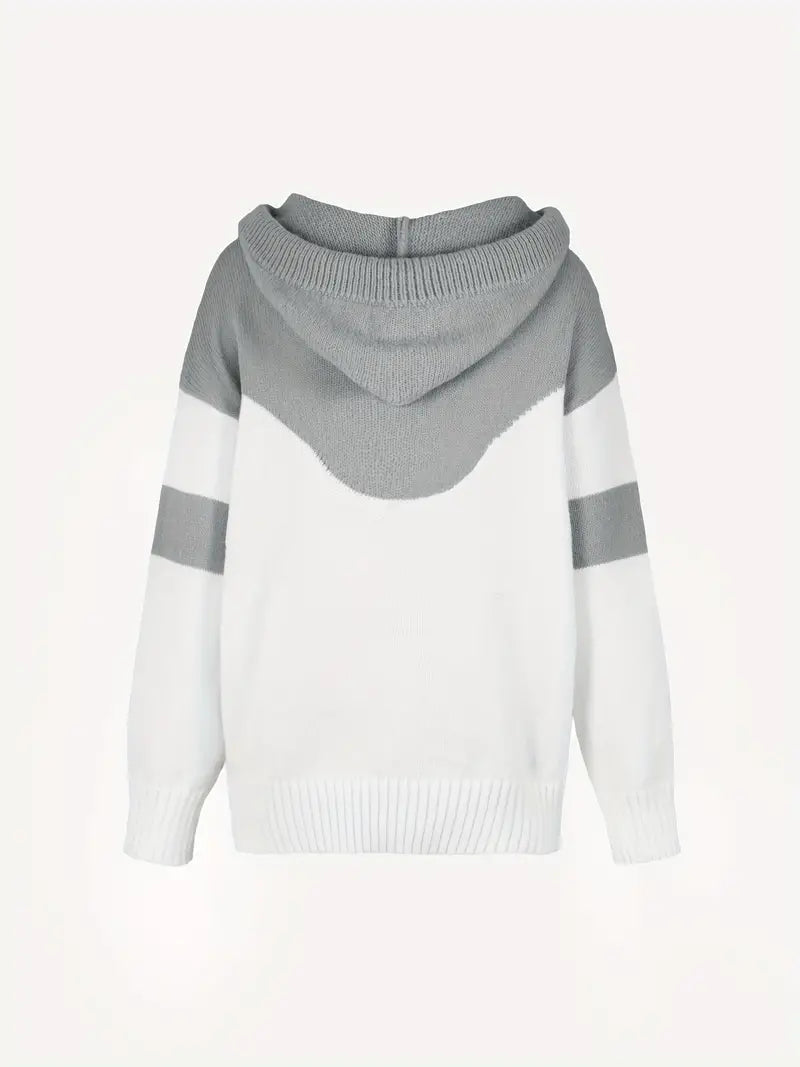 Women's Colour Block Knit Hoodie